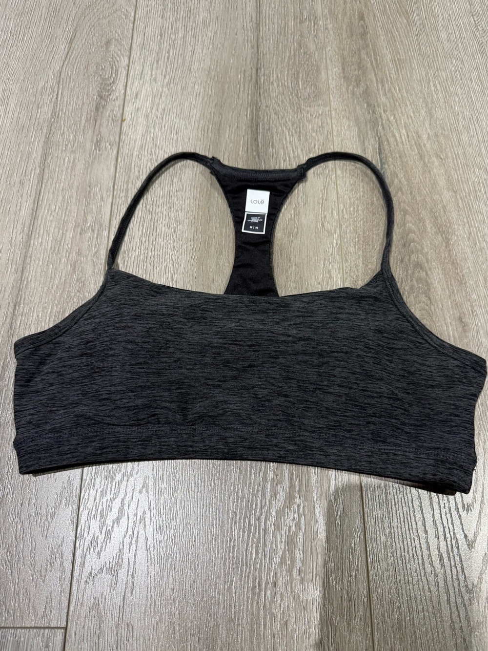 Lole Women's Charcoal Heather Racerback Sports Bra
